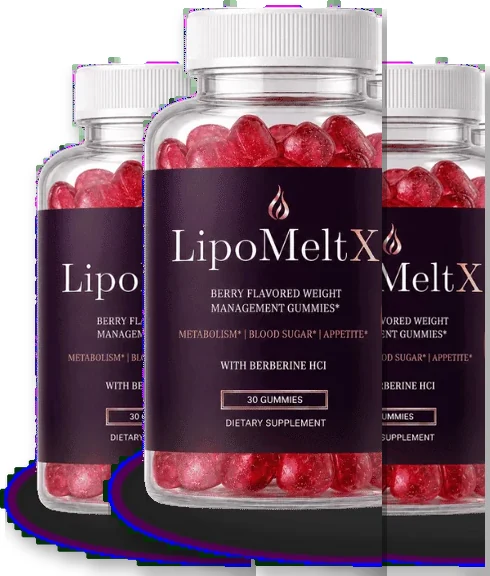 LipoMeltX 3-bottle berry gummy package