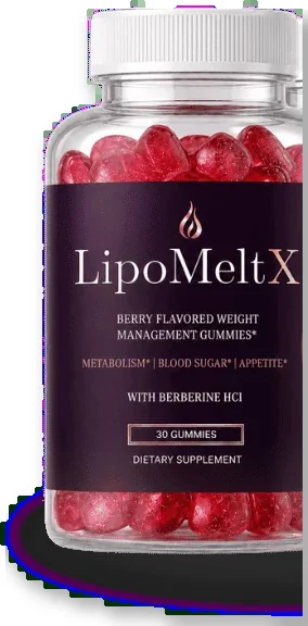 LipoMeltX berry flavored weight management gummies bottle with berberine HCl, 30 gummies